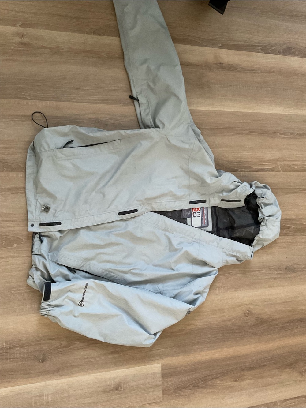Free Country Light Gray Hooded Men's Raincoat